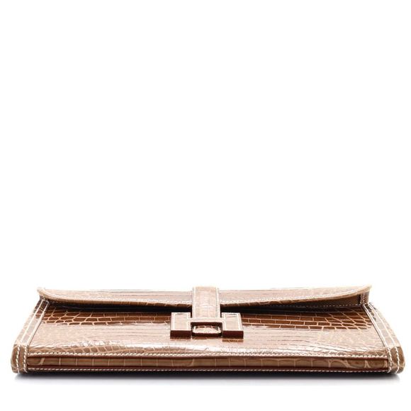 Hermes Jige Elan Clutch Crocodile 29 Brown - Picture 5 of 8